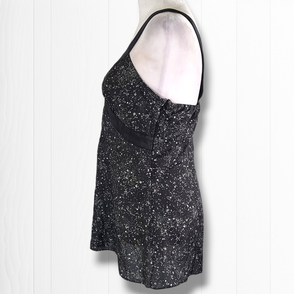 Express Design Studio Women's Black Speckled V-Neck Silk Camisole Top Size Small - Picture 7 of 12